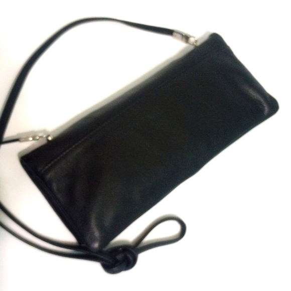 RENATO ANGI Venezia Made in Italy Black Leather Clutch / Crossbody/ Shoulder Bag - Picture 10 of 11